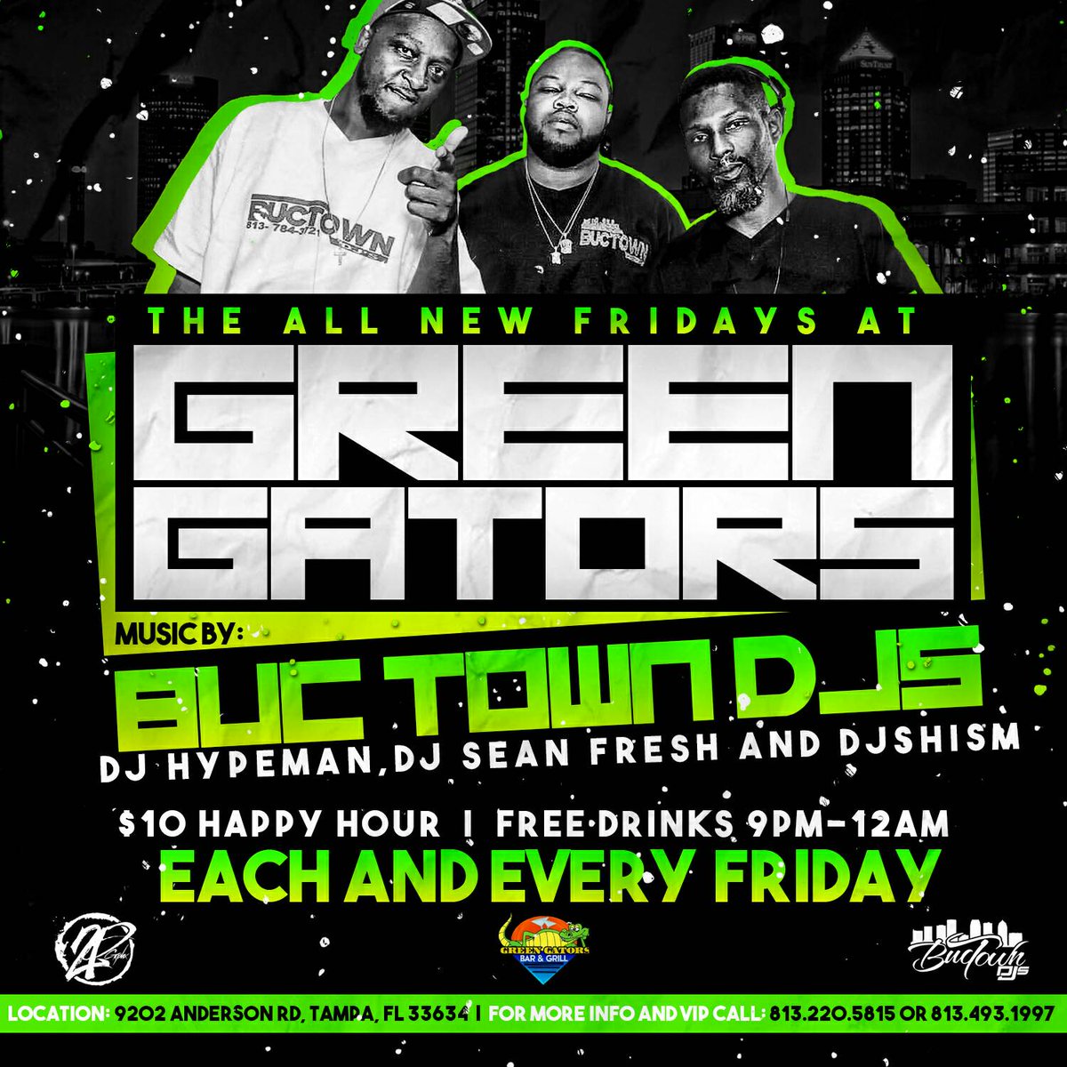 DjDouchie813's tweet photo. Come Check Out The All New Friday Nights At Green Gators $10 Happy Hour 9202 Anderson Rd. https://t.co/BnoEsJMDox