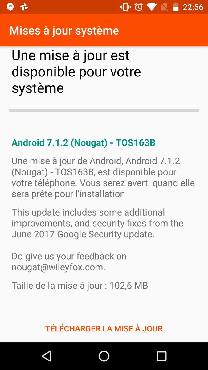 Mathdossantos's tweet image. Wooow @Wileyfox_fr mène un suivi exemplaire sur ses appareils mon #Swift2x est aussi à jour qu&apos;un #googlepixel moi je dis bravo 👏
