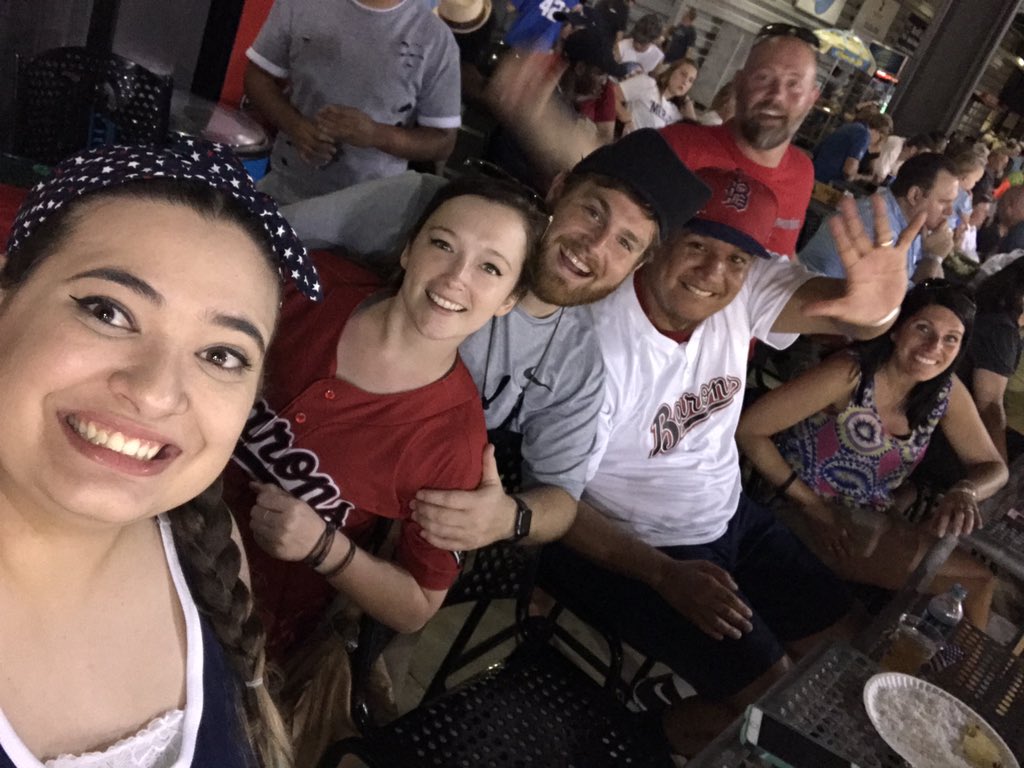 WasabiJuans's tweet photo. Juan's crew is enjoying the Barons game! #ilovecocacola #wasabijuans https://t.co/A5O4B0pFWc