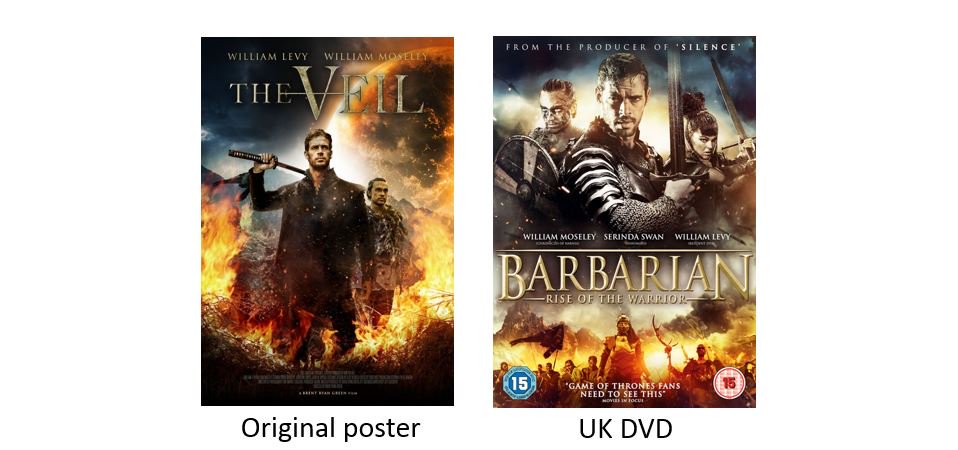 .<a href="/TheVeilFilm/">The Veil</a> (dir. <a href="/BrentRyanGreen/">BRG</a>), with <a href="/williammoseley/">William Moseley</a> &amp;  <a href="/SerindaSwan/">Serinda Swan</a>, released today as BARBARIAN - RISE OF THE WARRIOR by @101_Films.