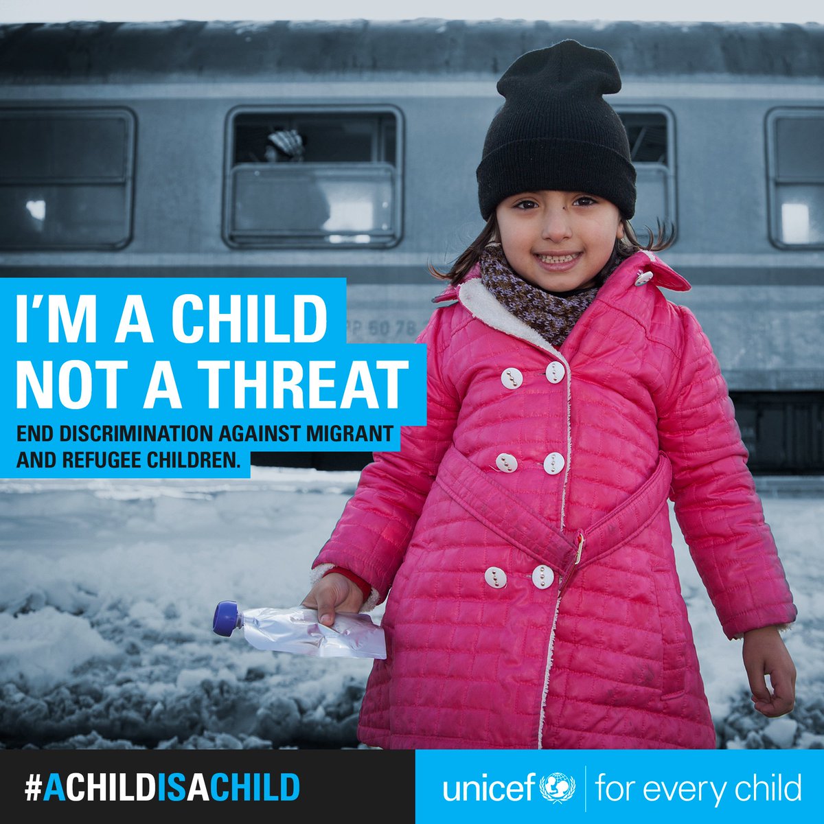 UNICEFLebanon's tweet photo. We cannot give up on refugee and migrant children. 
#AChildIsAChild @UNICEF https://t.co/BMMzWb4bd6