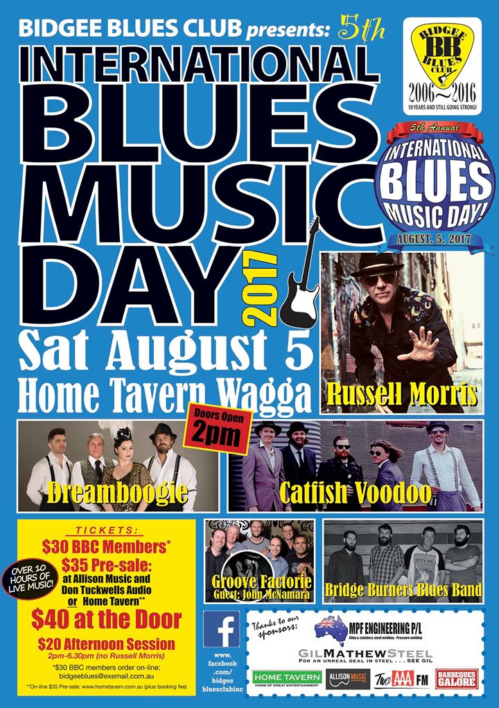 ibmdnews's tweet photo. Celebrate the 5th International Blues Music Day in Wagga Wagga, AUSTRALIA! Saturday, August 5th 2017. https://t.co/3rwOSVpnn7