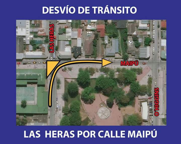 Desvio de transito en calle Heras a partir del dia Martes.

Penco Noticia.