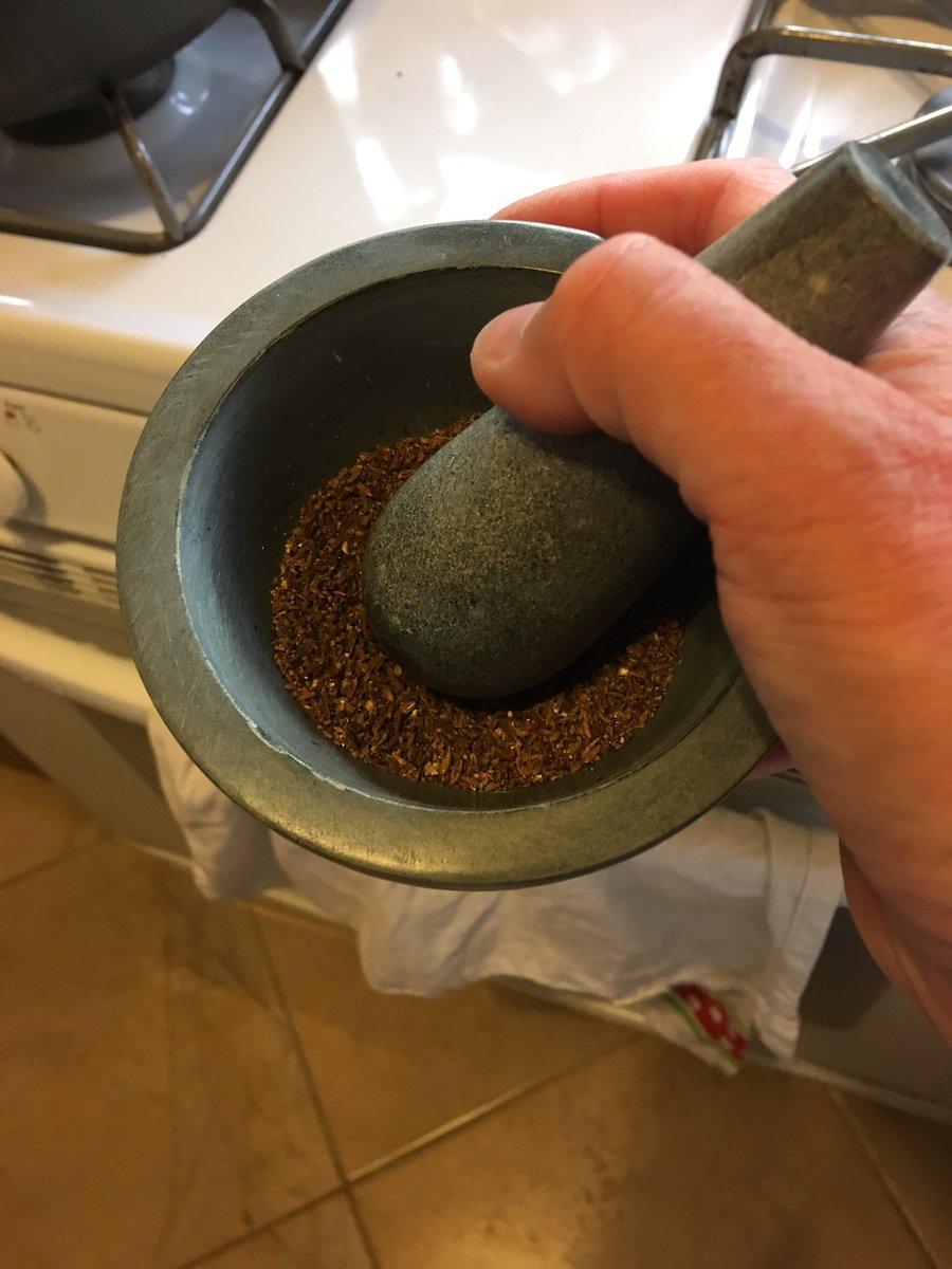 GoodFoodTutor's tweet image. Using my new mortar and pestle to make Carne Guisada! It's Mexican beef stew with cumin, garlic, cilantro, onion, oregano, and Serrano