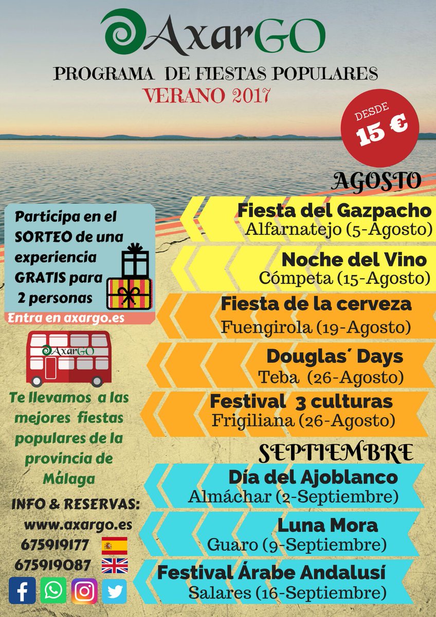 AxarGo's tweet image. Este verano, haz algo diferente!

axargo.es

#TurismoAlternativoMalaga