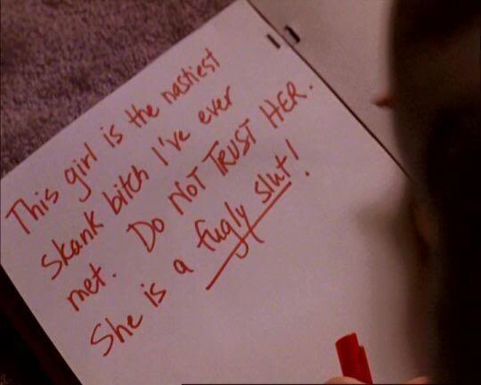 linds3y's tweet photo. Regina George putting her face in the burn book instead of Cadys was honestly a huge plot twist https://t.co/gauDMztTM9