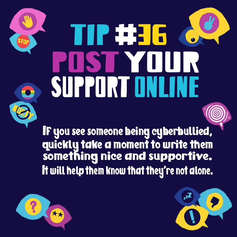 becauseofyou's tweet photo. Tip #36: Show your support online. #NoBullying #BeKind #MondayMotivation https://t.co/mf3xYxBJZX