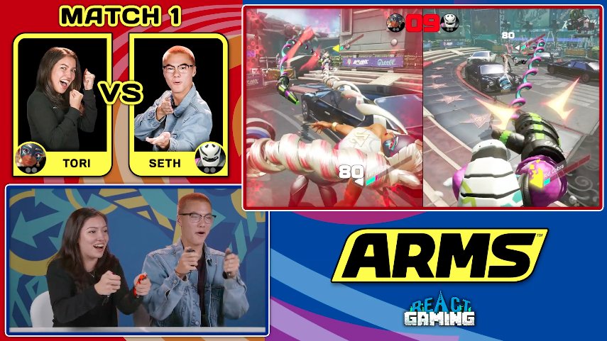 react's tweet image. Who will win the Arms Tournament? Find out in today&apos;s #ReactGaming! goo.gl/FtgZQX