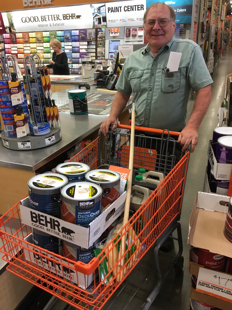 Chadlidstrom's tweet photo. #FinnishingStrong on my last sale today! Complete sale for projects: primer, paint, cleaner and #DeckOver!! 13 gal!!! https://t.co/SSn9j5UNb2