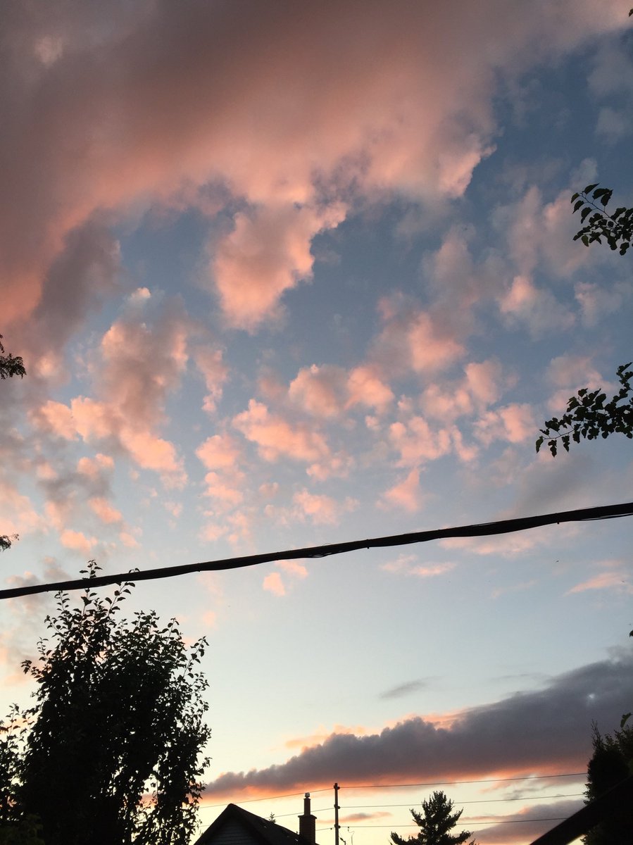 LindsayBookworm's tweet photo. It's a sit outside, drinking pink wine and watching pink clouds sort of evening. #dlws #roseclouds https://t.co/fHhXt9aPkZ