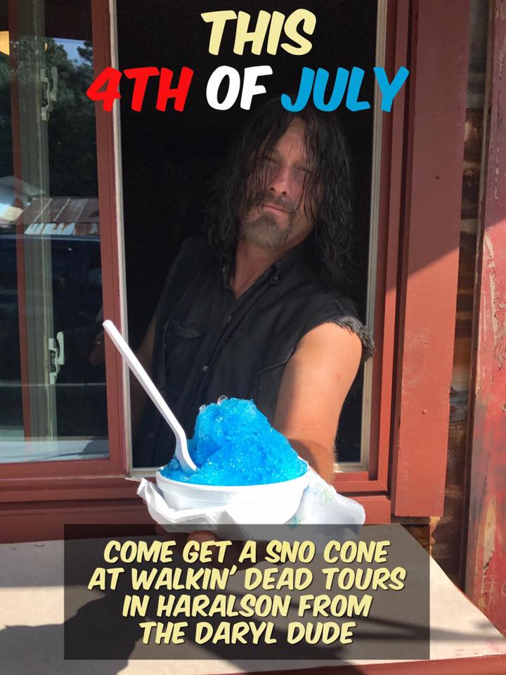 CreepynCuteShop's tweet photo. #BestHolidayBrainFreeze‼️This #4thofJuly on @DEADinHaralson tours &amp; more, remember to get #SnoCone by @TheDarylDude‼️❤️🎆💙 https://t.co/cM85HKGZz4