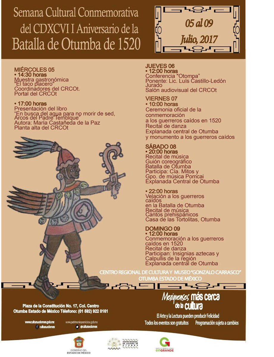 #SemanaCultural aniversario de la #BatalladeOtumba les esperamos a solo 20 min de #Teotihuacan habrá cata guiada de #Pulque y más