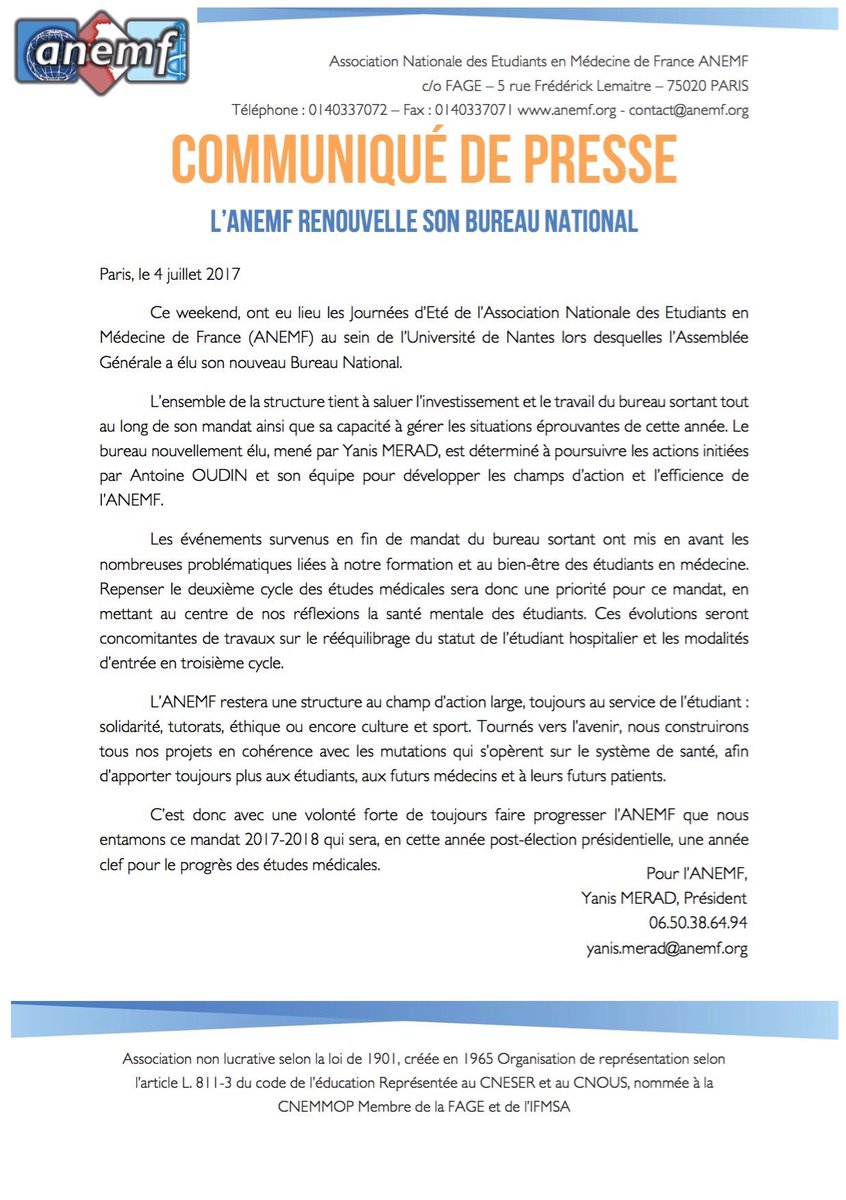 Anemf On Twitter Cdp Suite Aux Journees D Ete De Notre Structure Le Renouvellement Du Bn A Eu Lieu Celui Ci Est Motive Et A Hate D Entamer Son Mandat Https T Co Upmr5zak7j