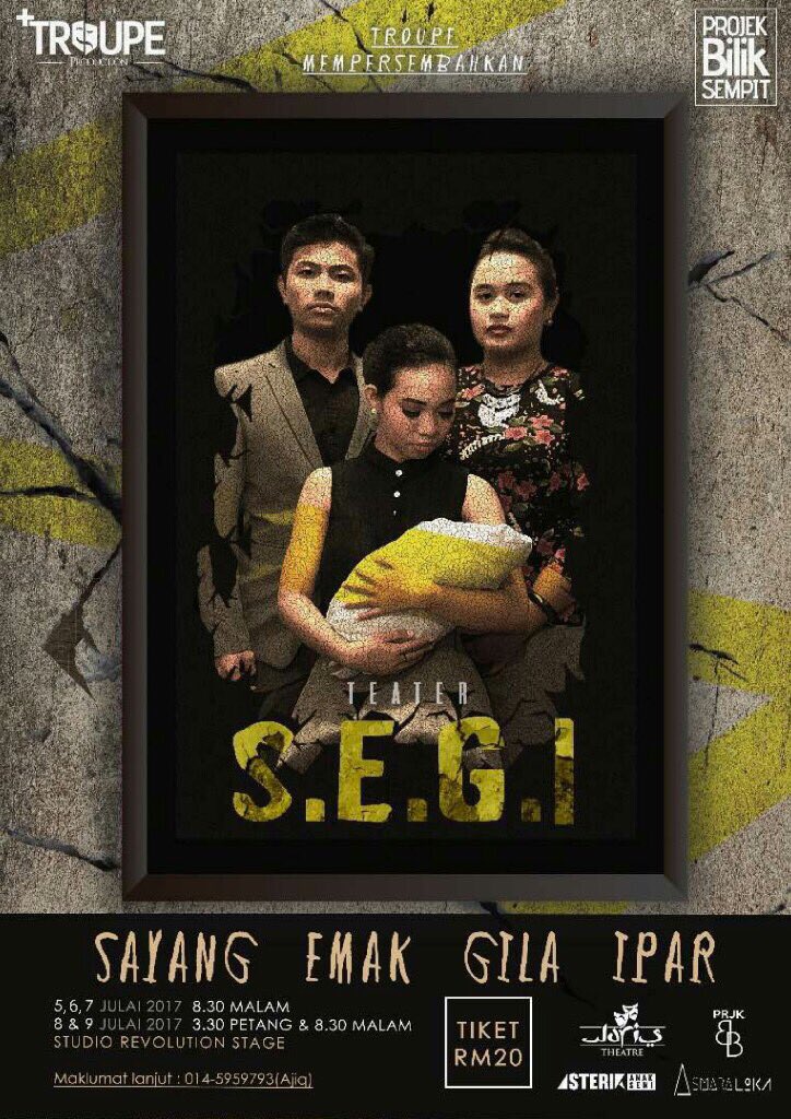 5-9 Julai ini di Studio <a href="/RevolutionStage/">Revolution Stage</a> , Teater S.E.G.I ! Call no dlm poster utk tempahan tiket, atau walk in aja dong! Yuk!