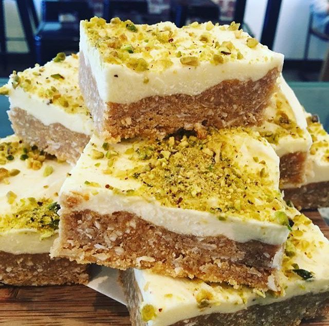 HooplaEspresso's tweet photo. A solid favourite of our customers @HooplaEspresso .. come in and try our lemon &amp; pistachio slice and see what you are missing out on! https://t.co/bS8Z8et2TT