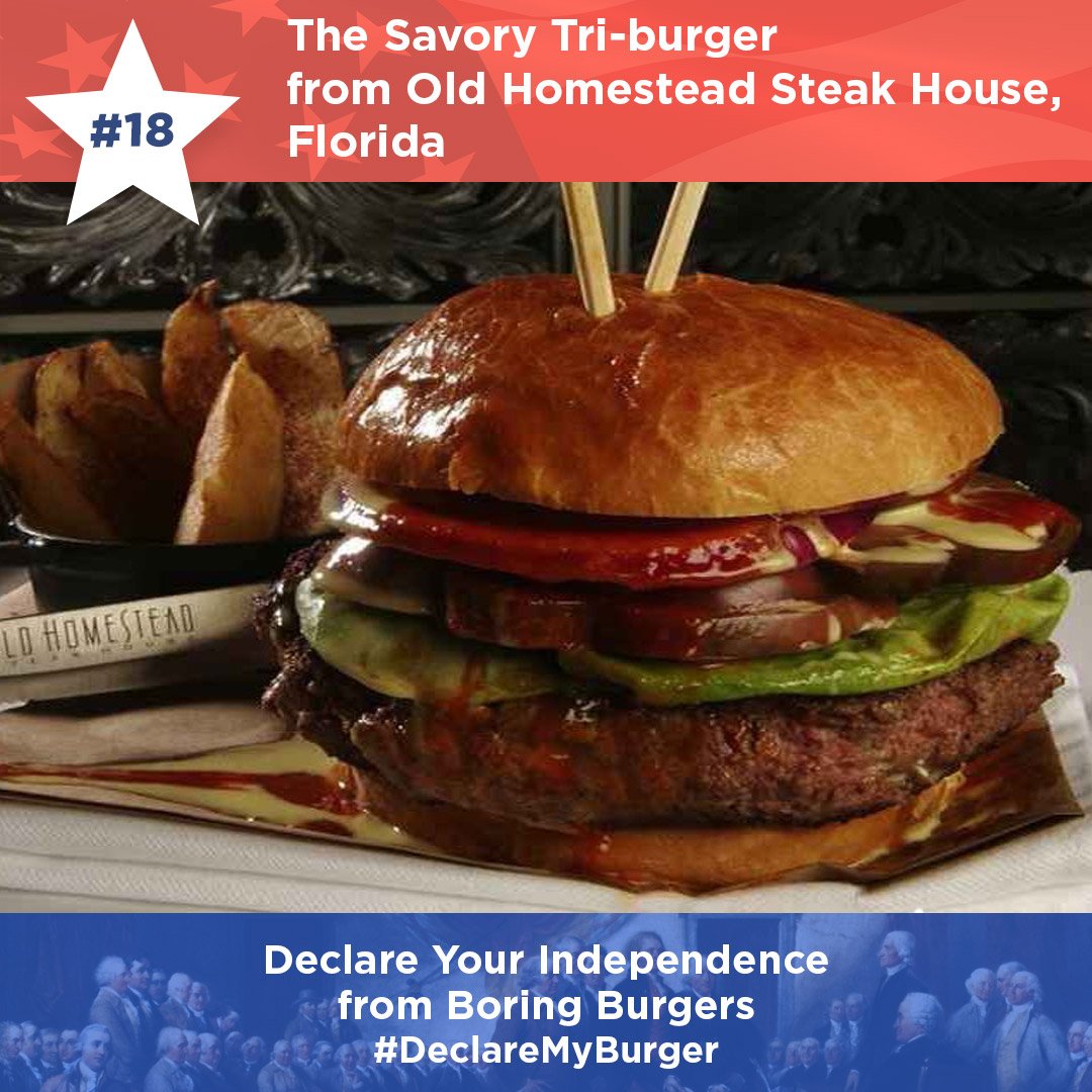 #18 in our #Burger Countdown: this tri-burger made up of USDA Prime, Japanese Wagyu &amp; Argentinean beef all in one patty. #DeclareMyBurger