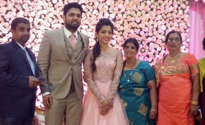 Rakshit Rashmika shine on their Engagement pictures and videos