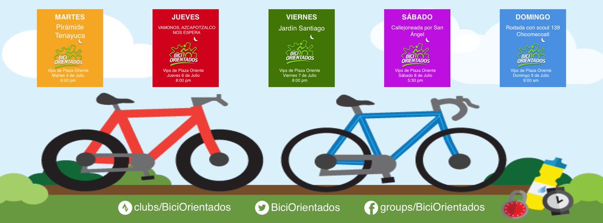 BiciOrientados's tweet photo. Aquí un adelanto de nuestras rodadas para esta semana, más información en nuestros siguientes tuits. #MejorEnBici #Bikes #Friends https://t.co/Ka2811faXX