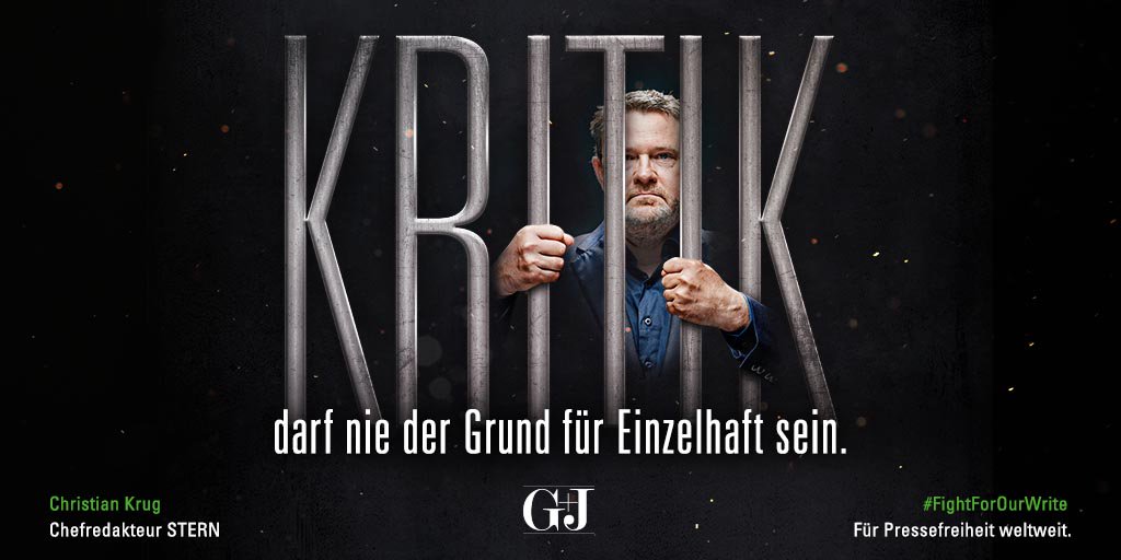Für Pressefreiheit weltweit! #FightForOurWrite <a href="/Christian_Krug/">Christian Krug</a>
​<a href="/grunerundjahr/">Gruner + Jahr</a> fightforourwrite.com #G20 #G20HAM17 #FreeDeniz