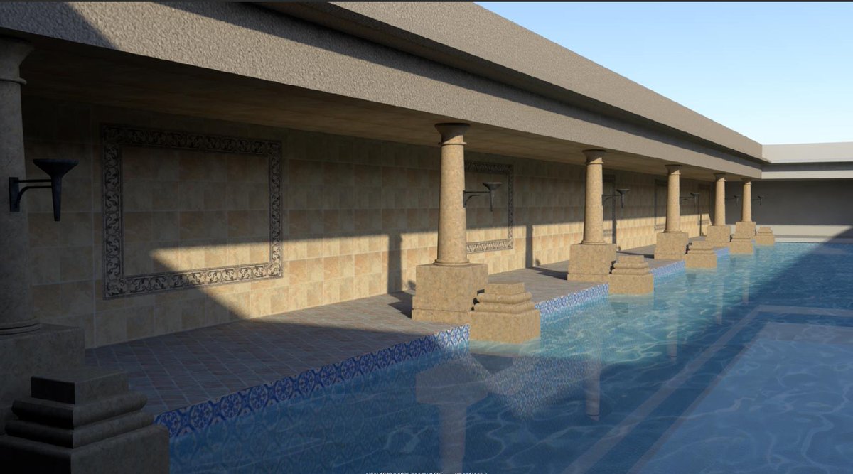MouseworkStudio's tweet image. Roman bath house #3dmodeling #Maya2017