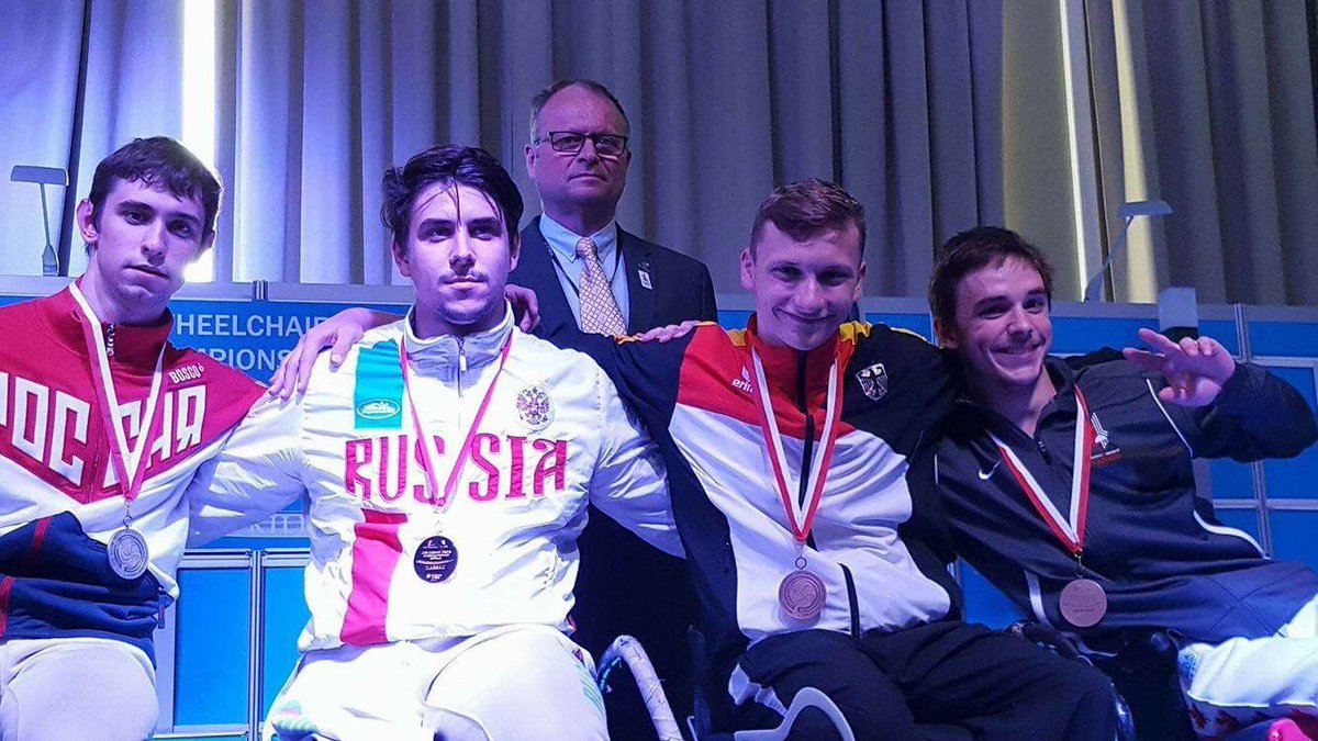 FencingCanada's tweet photo. Bronze medal for Ryan Rousell in men's sabre cat A at the U23 wheelchair fencing world champs in Warsaw! #GoCanada https://t.co/pX6lRytW60