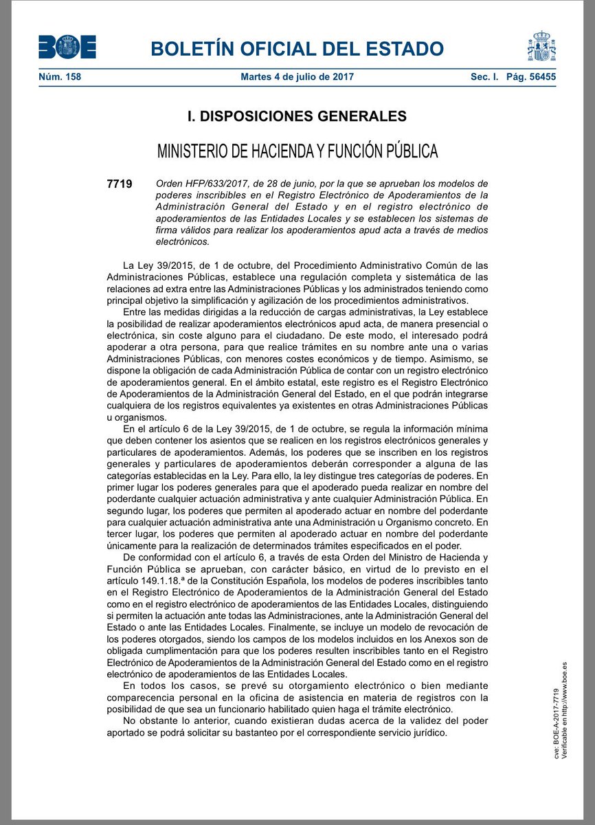 mccamposacunha's tweet image. #Ley 39/2015. Modelos de registro de #apoderamientos AGE y sistemas de firma válida para apus acta Electrónico boe.es/boe/dias/2017/…