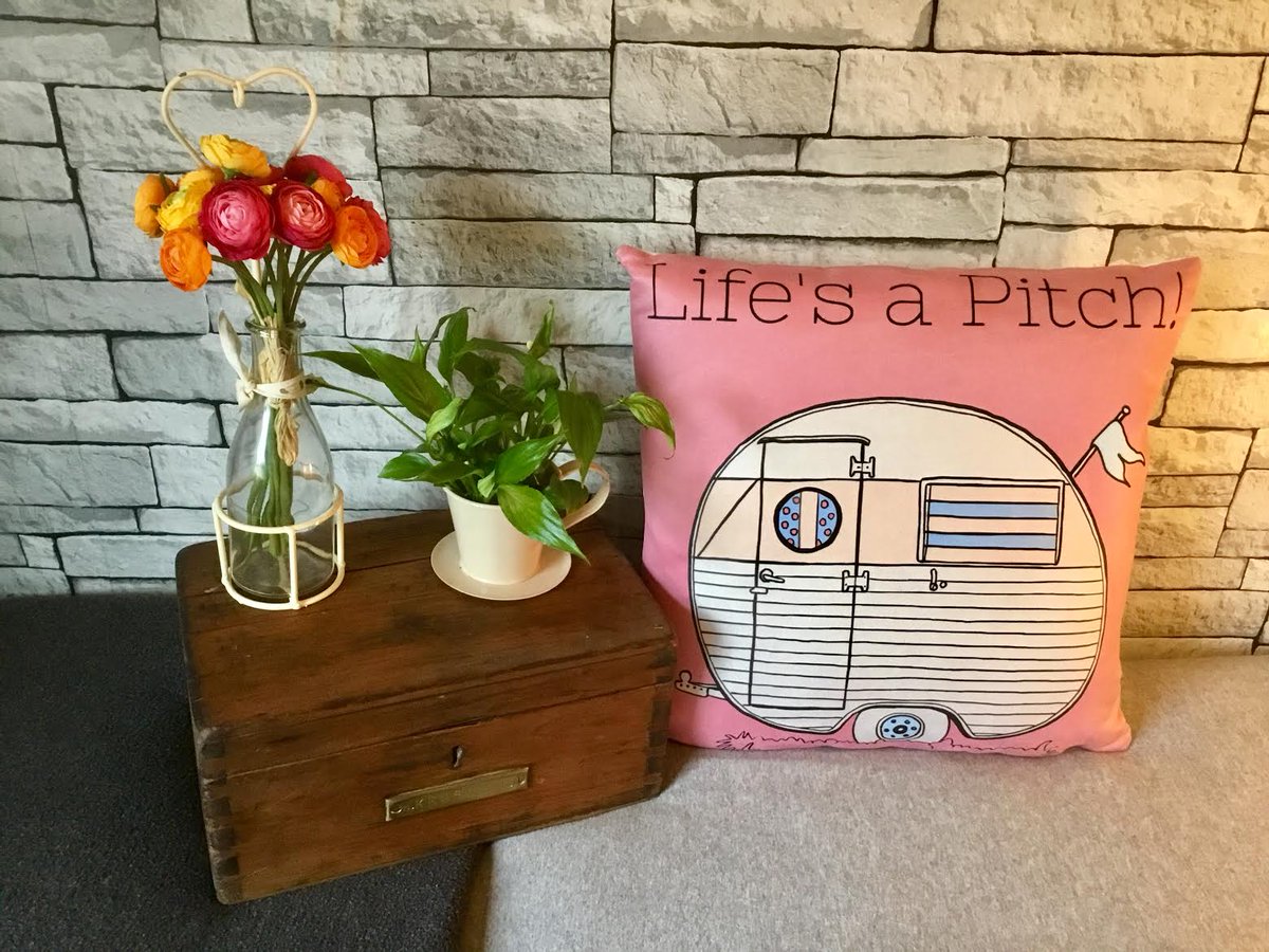 Love Vintage #caravans? We just adore this vintage #caravan cushion at mohobo.co.uk a perfect gift for the #campinglife community