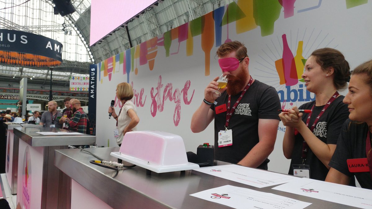 New hashtag KLAXON #beardswithblindfolds happening right now on centre stage #imbibelive #tapsters2017