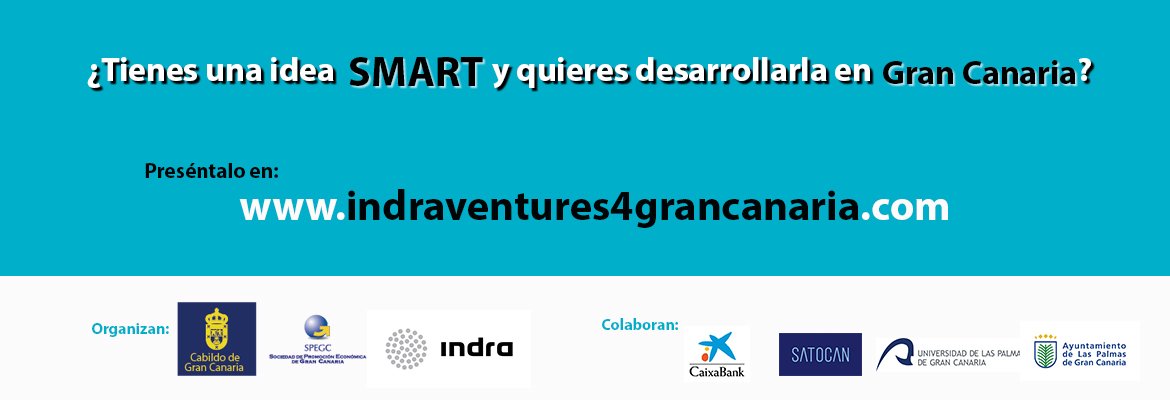 Hemos lanzado con <a href="/IndraCompany/">Indra</a> la iniciativa #Ventures4GranCanaria que busca ideas disruptivas en el ámbito Smart
bit.ly/2tMua1h