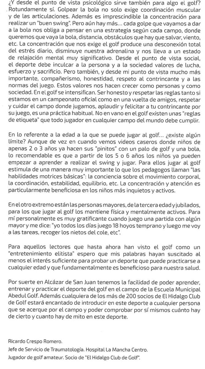 Interesante artículo del Doctor <a href="/rcrespo_golf/">Ricardo Crespo</a>