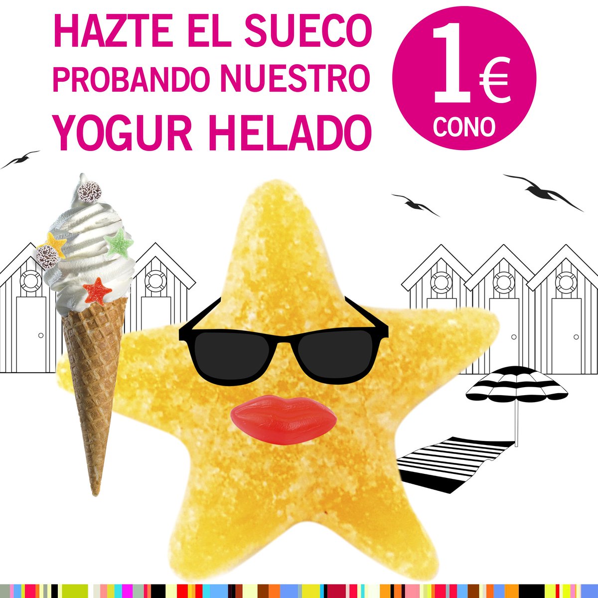 ¡El calor vuelve a apretar estos días! ¡Refréscate con nuestro cono de yogur helado por tan sólo 1€! #verano #FelizMartes