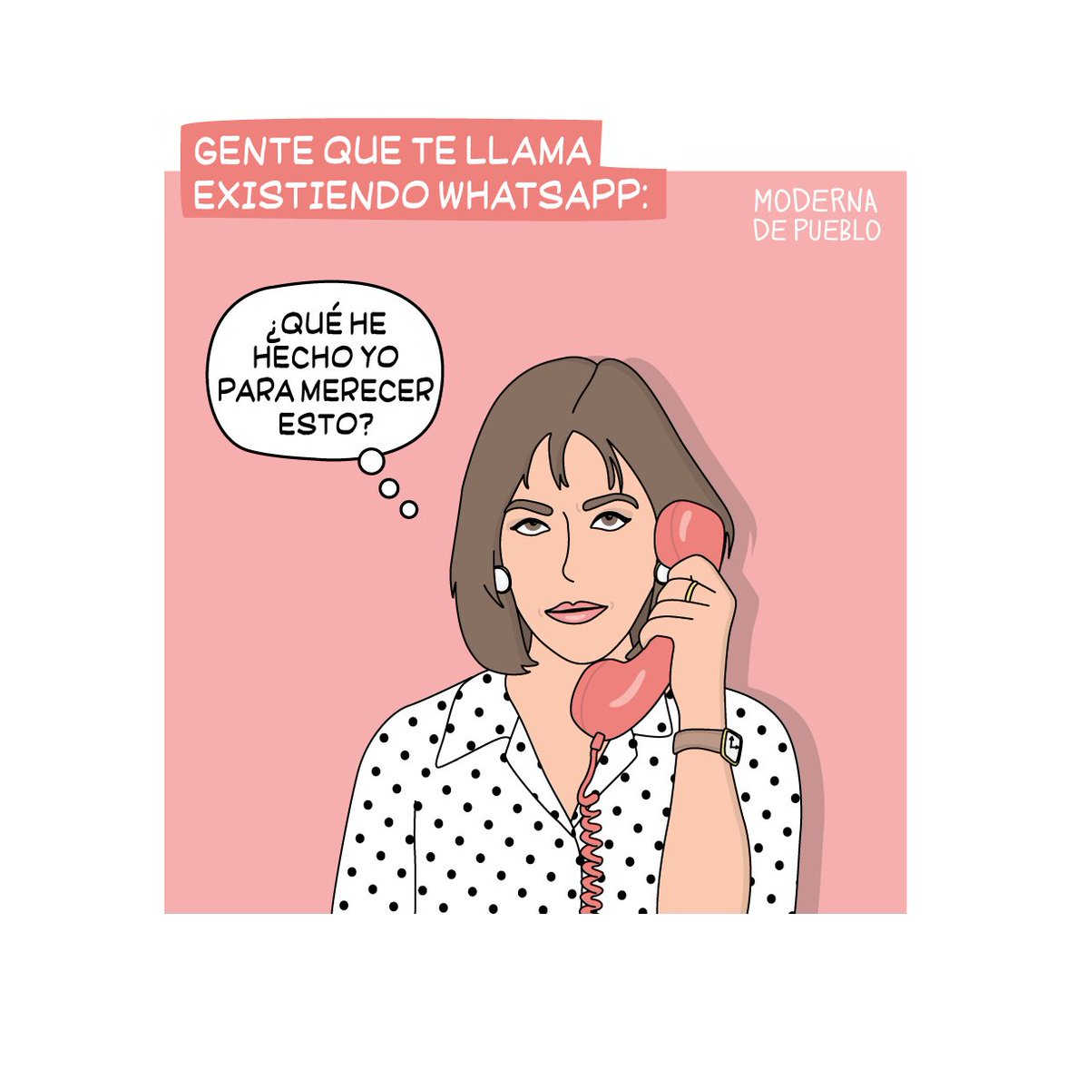 ModernaDePueblo's tweet photo. - Veo que me llaman.
- No lo cojo.
- Espero un rato y escribo: ¿Me has llamado?
- Lo hablamos por Whatsapp. :D https://t.co/uR7QYKBXhB