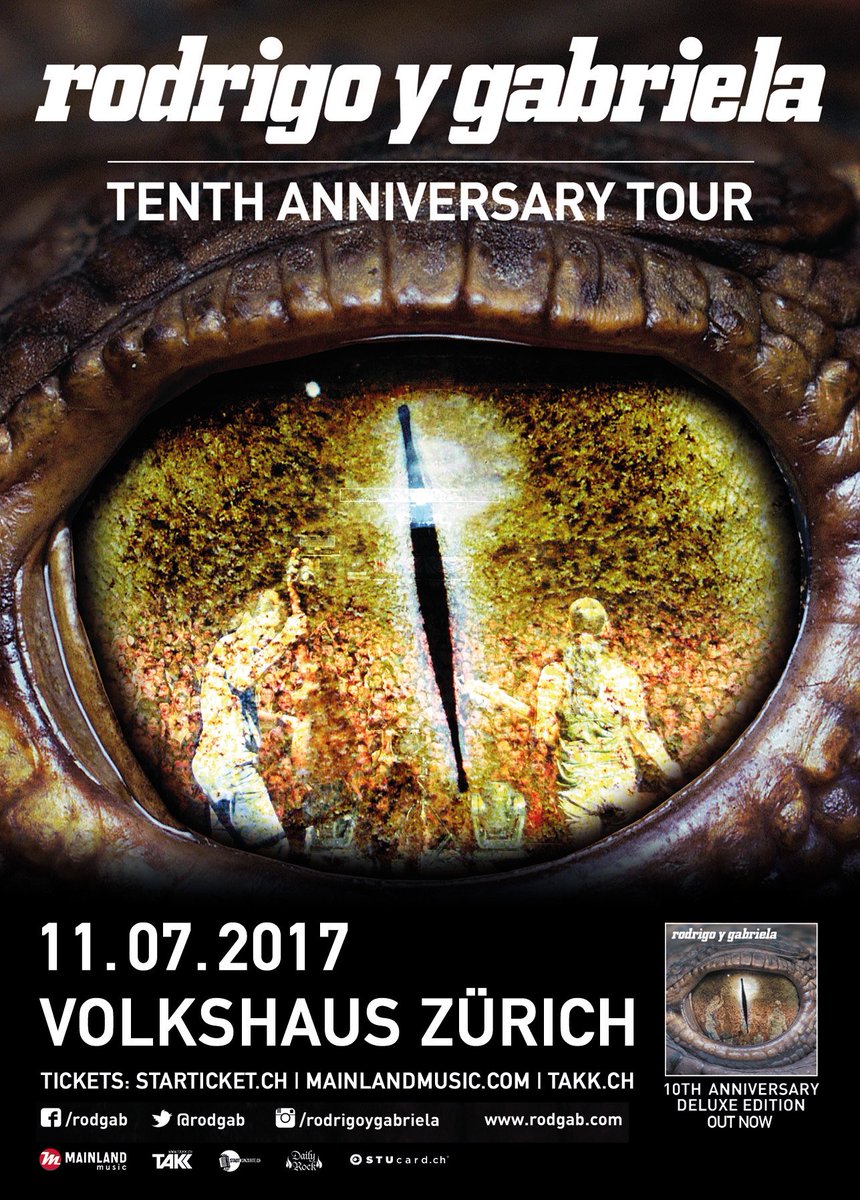 GitarrenTotal's tweet photo. Wir verlosen 2 x zwei Tickets! Schickt bis zum 6.7.17 eine Mail mit Betreff "Rodrigo y Gabriela" an info(at)gitarrentotal.ch um teilzunehmen https://t.co/YwFju65qQG