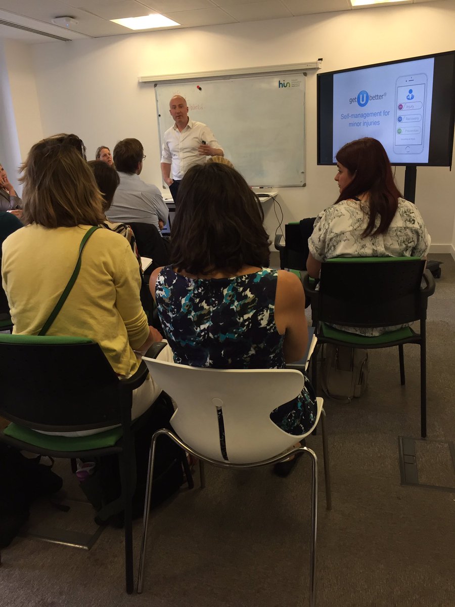careymcclellan's tweet photo. Carey  presenting @getubetter self-management app to @HINSouthLondon.  Really great Innovation morning focusing on #backpain https://t.co/OeIMoxJt3k