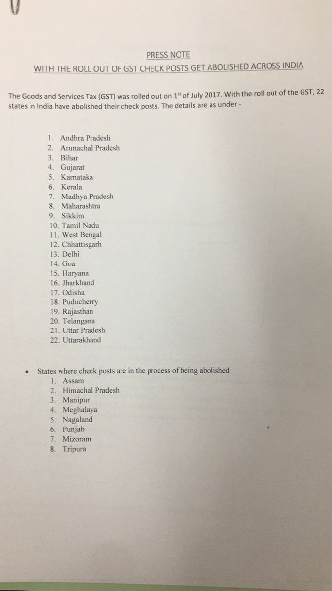 LkChahar's tweet image. Check posts abolished post GST roll out in India. 
#GSTBoostForBiz
