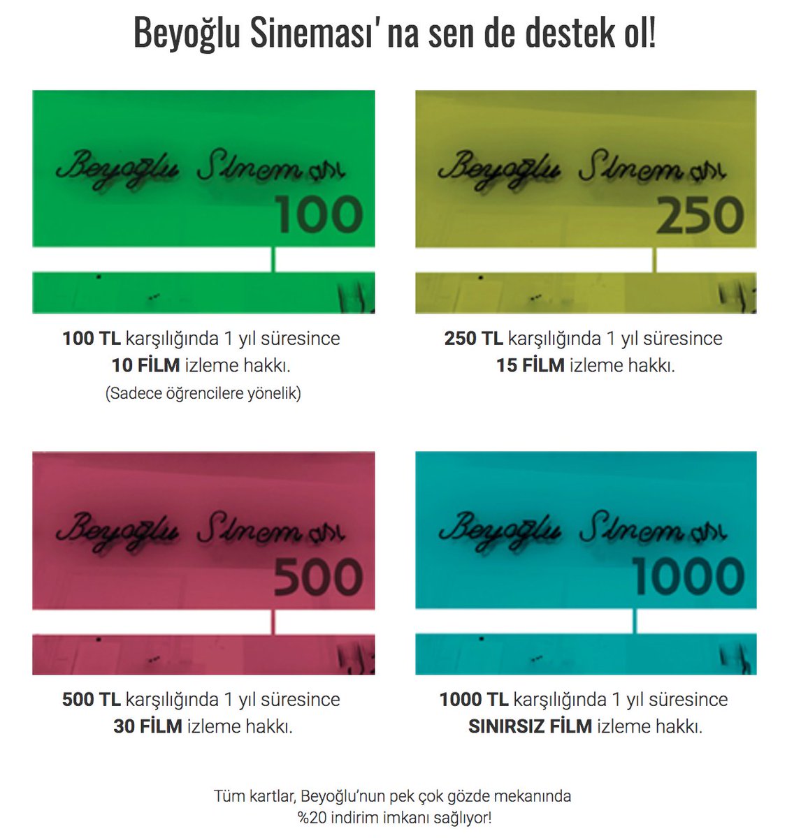 Baska_Sinema's tweet photo. Beyoğlu Sineması Sadakat Kartı internet sitesi https://t.co/kOYv0Vfy7N ve @BeyogluSinemasi gişesinden satışa sunuldu https://t.co/xukvQSbgRR https://t.co/Arb9vxxFKu