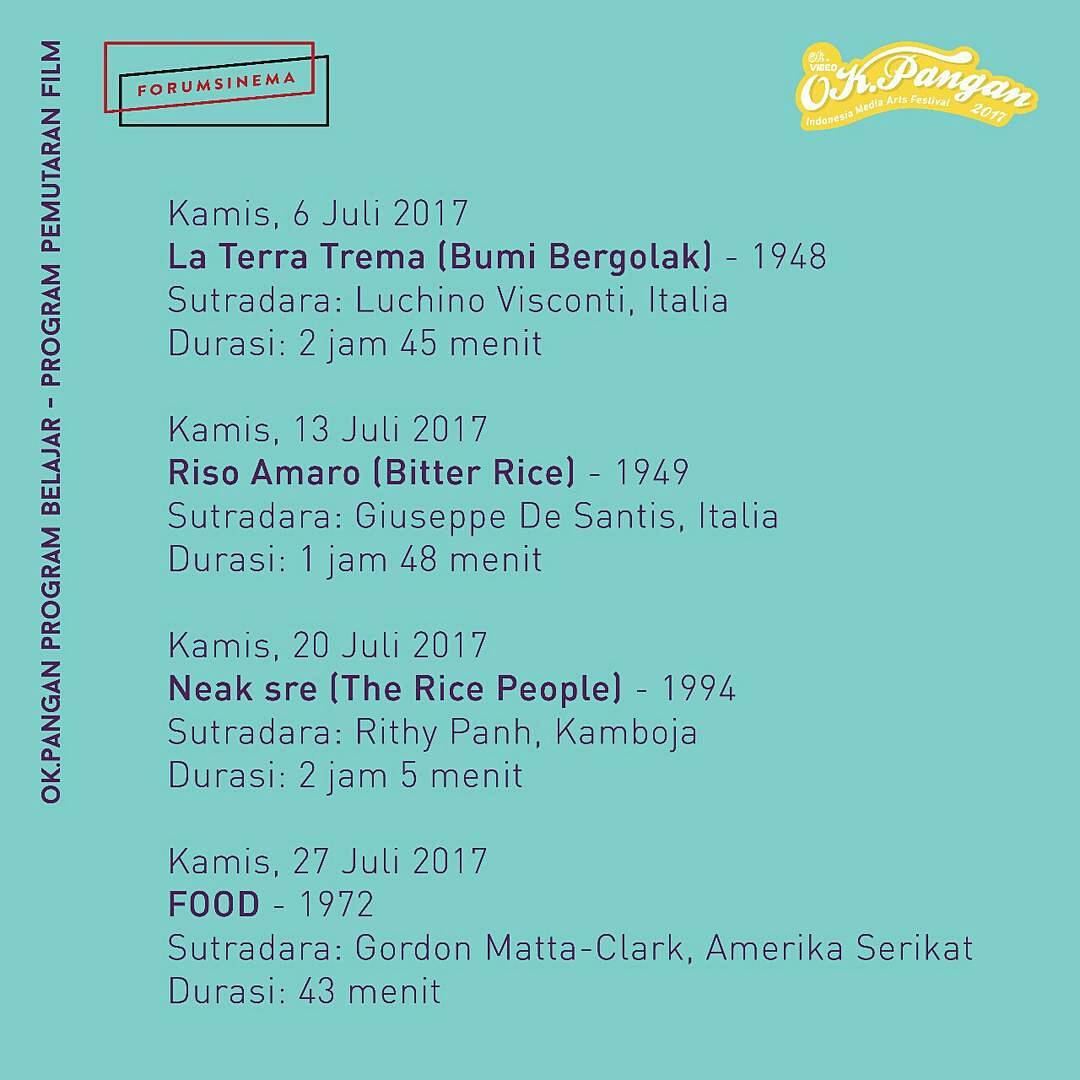 gudangsarinah's tweet image. Jangan ketinggalan pemutaran perdana dalam rangkaian Program Pemutaran Film OK. PANGAN hari kamis ini di Forum Sinema #okvideo #forumsinema