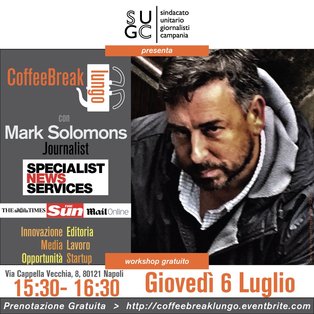 killermedia's tweet photo. #coffeebreaklungo #Napoli 6/7 15.30
Mark Solomons al @sgcampania
#DaNonPerdere Free International Networking
https://t.co/SRcHpTMrym 
#press https://t.co/JfOxzHZM0s