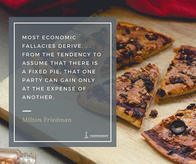 s_105_e's tweet photo. Found on IG at @IndependentInst. #MiltonFriedman #economics #economy  #marketprocess #politics #FixedPieFallacy #EconomicsInOneTweet https://t.co/jkliOtwUzX