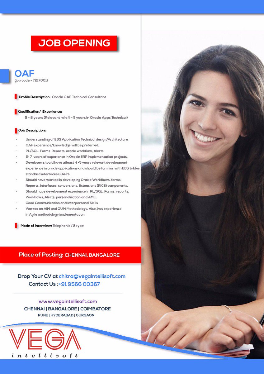 vegachennai's tweet image. Technically smart in #OracleOAF? Then we are here with a lucrative opportunity for u!