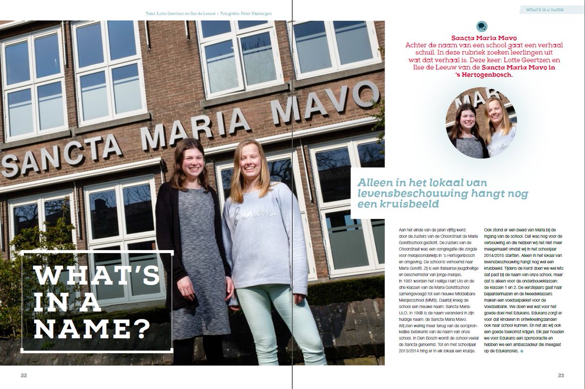VerusNL's tweet photo. Wat betekent de naam van jouw school? Wil je dat opschrijven voor ons septembernummer? Mail hvandekaa@verus.nl https://t.co/MPxUkj3t9t