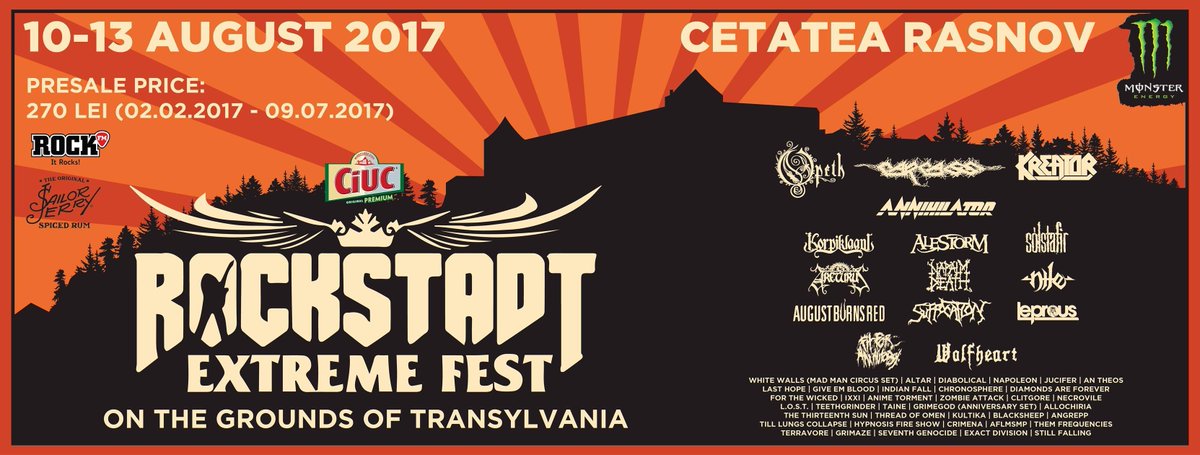 cristianmatei13's tweet image. Biggest metal festival in East Europe - #Rockstadt: Opeth, Carcass, Kreator, Annihilator, Solstafir, Leprous &amp;amp; more bit.ly/2ukUaxN