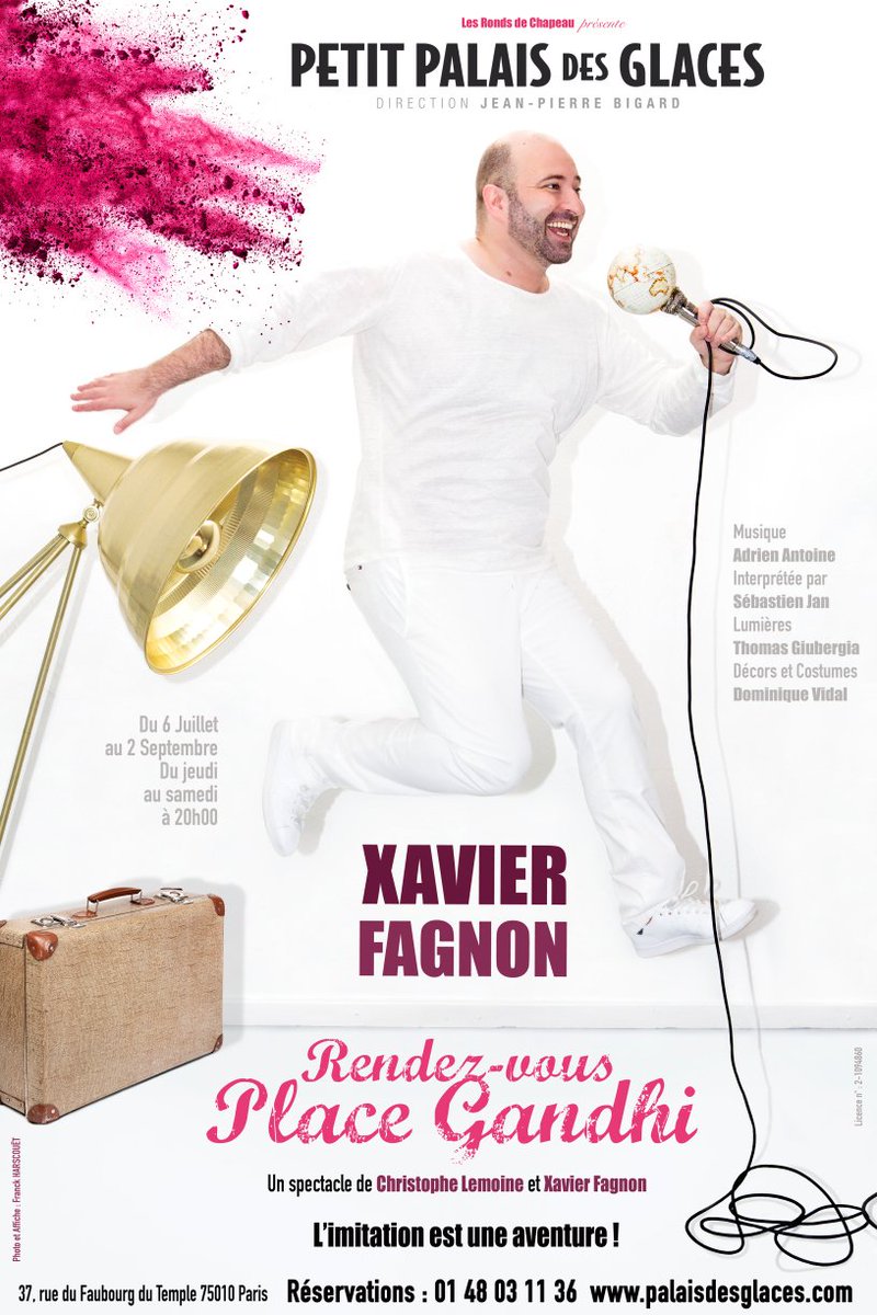Pour rappel, vous avez Rendez-vous Place Gandhi le 06 avec #XavierFagnon au <a href="/PalaisdesGlaces/">Palais Des Glaces</a> <a href="/CoupeFileCom/">Agence Coupe-File</a> bit.ly/2sZWPwc