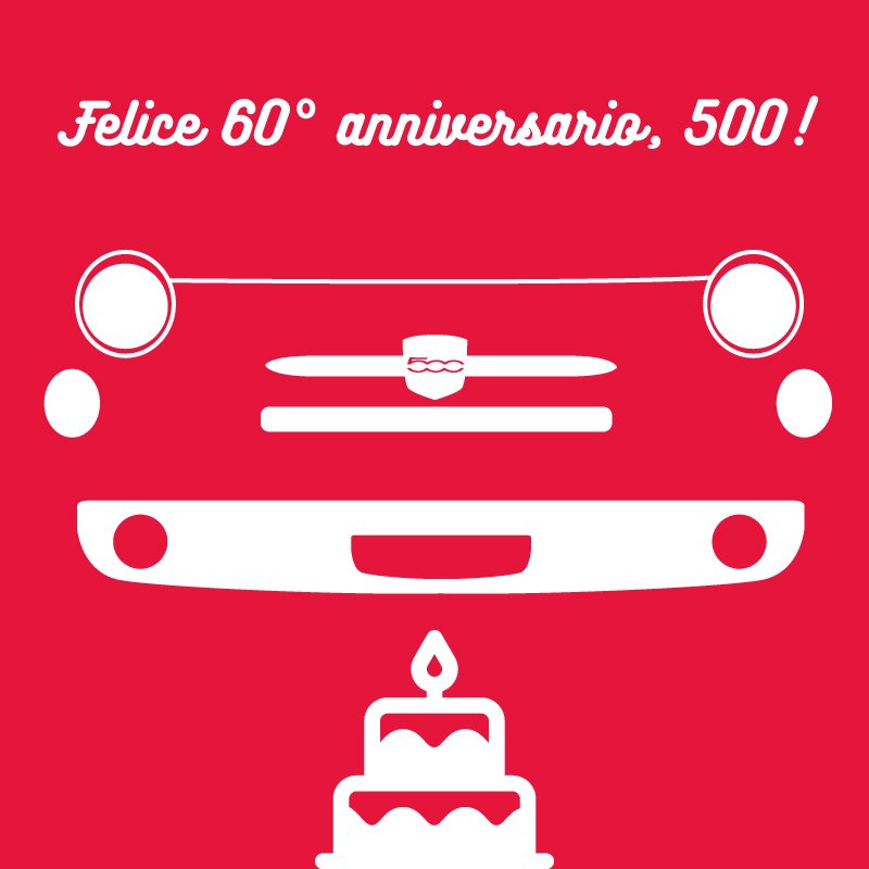 Da 60 anni trasporta la gente con stile! Tanti auguri alla leggendaria #Fiat500! #4luglio #500foreveryoung #Fiat500Anniversario