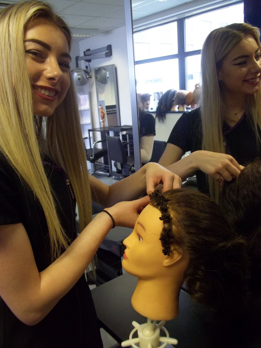 H2B_ExeColl's tweet photo. Afro Caribbean Hair Knots - Exmouth Community College year 10 Students - Jade, Faith and Bobbi. Great effort by all, well done. https://t.co/JujF1cvJh6
