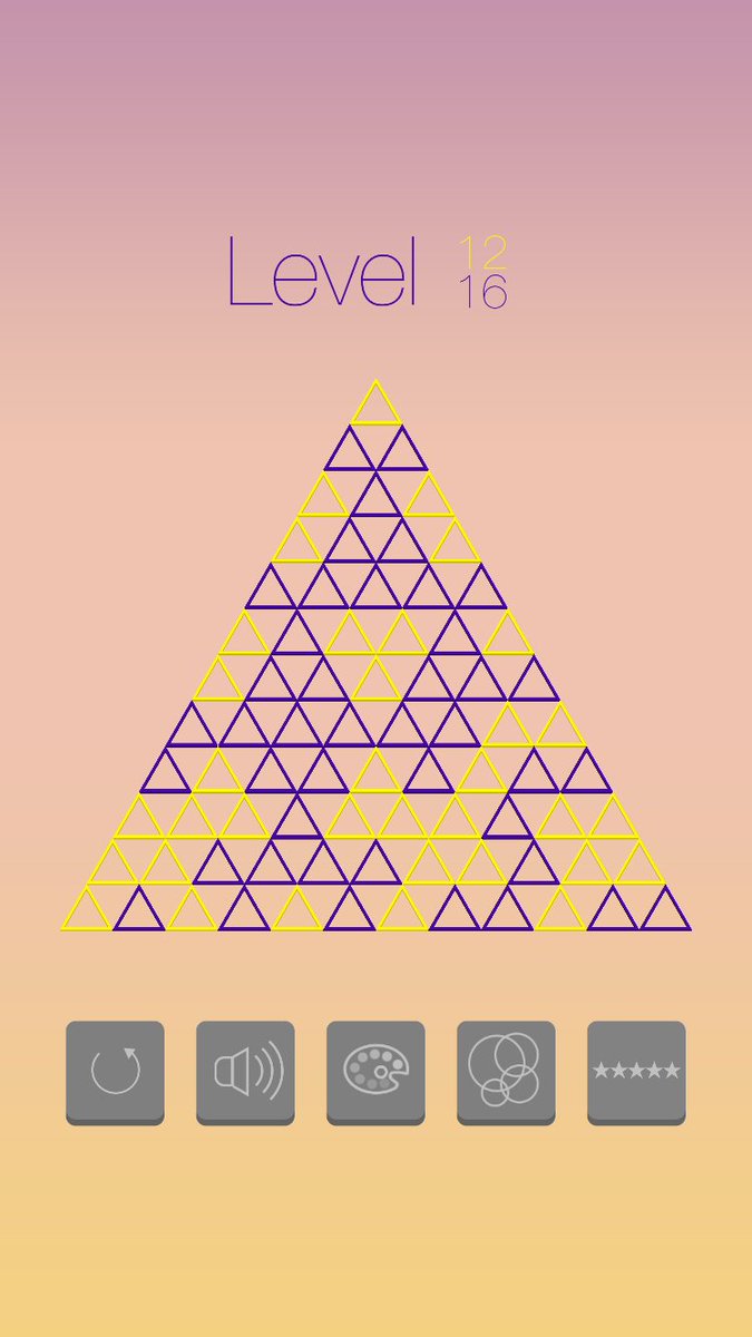 Code_Handwerker's tweet image. Our Triangle Flip game now has beautiful color schemes ... here are some! apple.co/2tk3AMk #ios #board #puzzle #indiedev #gamedev