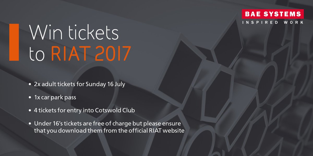 BAESystemsAir's tweet image. #competition time! We have an amazing ticket package to win for #RIAT17. Retweet &amp;amp; follow us to be in with a chance of winning.Good luck!