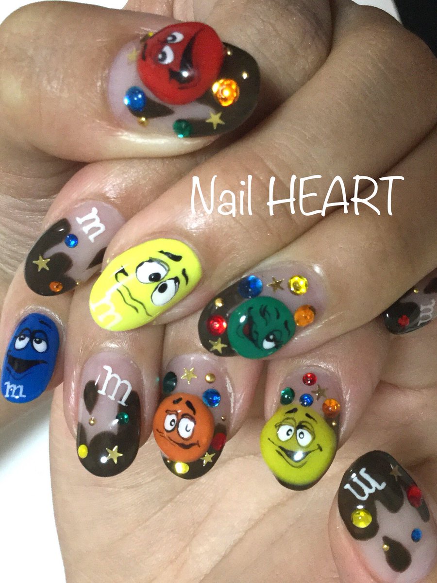 Nail Heart M M Sネイル 広島 Nail ネイルサロン 痛ネイル キャラクター チョコ ジェル ネイル