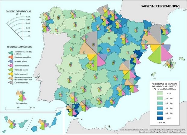 IGNSpain's tweet image. Mapa del mes de julio, empresas exportadoras.
goo.gl/khQ953
#Atlas #SIANE #IGNSpain