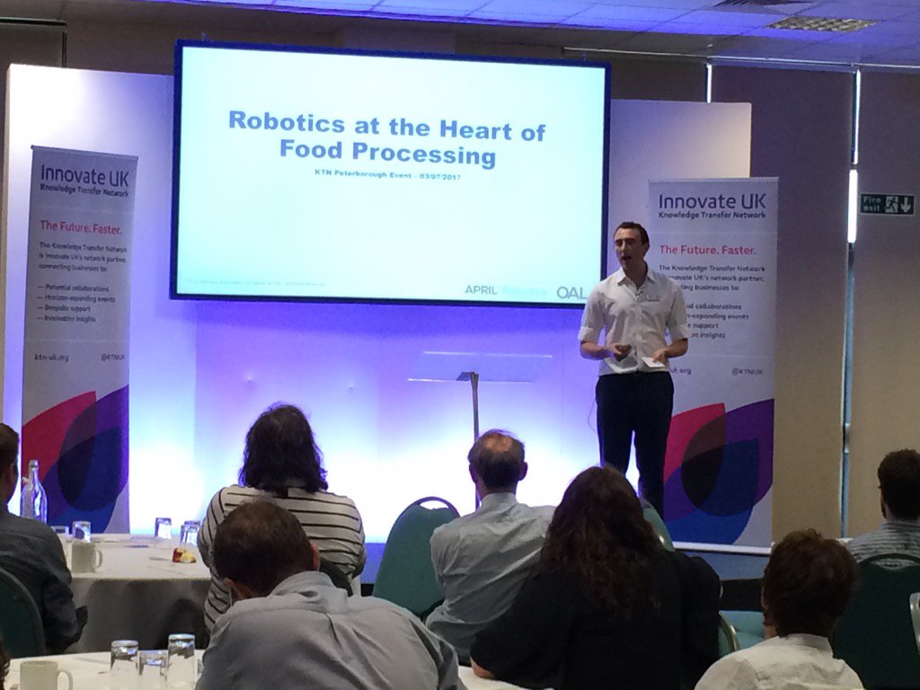 Jake Norman from OAL speaking at the Automation and Robotics event  #agrifood @KTN_Bioscience